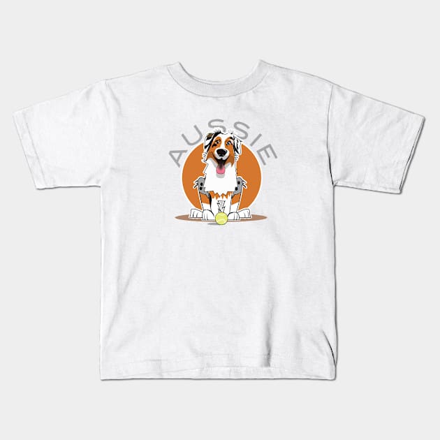 Aussie Doggie Kids T-Shirt by chrayk57